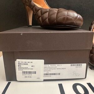 Bottega Veneta Chocolate Quilted Heels